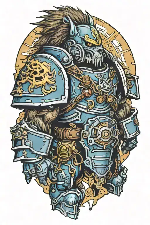 Space Wolves Warhammer 40k Space marine Terminator tattoo design idea