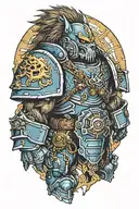 Space Wolves Warhammer 40k Space marine Terminator tattoo design idea