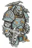 Space Wolves Warhammer 40k Space marine Terminator tattoo design idea