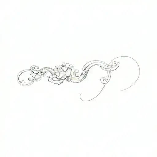 the letter a and j tattoo design idea