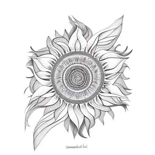 sunflower mandala dreamcatcher  tattoo design idea
