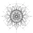 sunflower mandala dreamcatcher  tattoo design idea