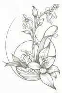 world globe, Lily of the valley flower, bull  tattoo design idea