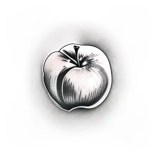 APPLE WITH CHEF KNIFE tattoo design idea