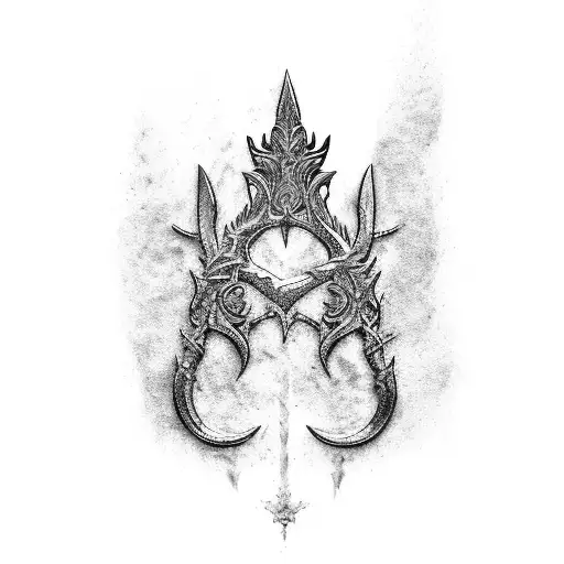 frostmourne with tulip tattoo design idea