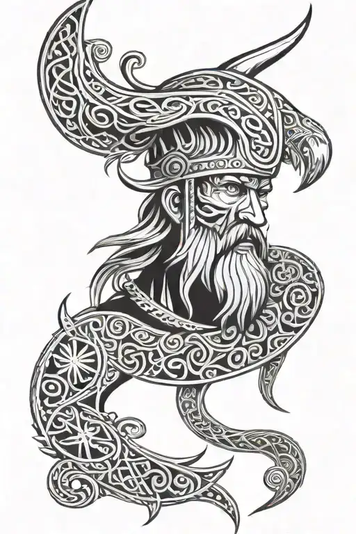 viking tribal patterns tattoo design idea