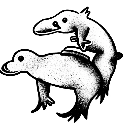platypus backpacking the world  tattoo design idea