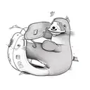 You could imagine a cartoon-style platypus with a backpack on its back, wearing hiking boots, a hat, and carrying a walk tattoo design idea