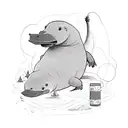 You could imagine a cartoon-style platypus with a backpack on its back, wearing hiking boots, a hat, and carrying a walk tattoo design idea