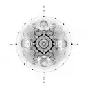 half mandala horizontal curves shared dots  tattoo design idea