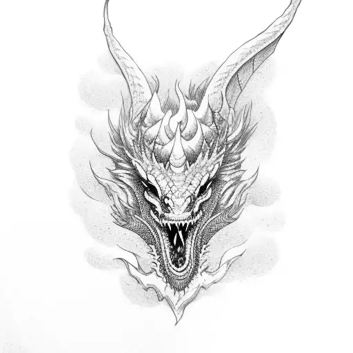 Dragon green and purple tattoo design idea