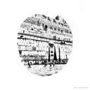 A silhouette of the Western Wall in Jerusalem with a meaningful quote tattoo design idea