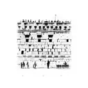 A silhouette of the Western Wall in Jerusalem with a meaningful quote tattoo design idea