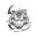 Moon Tiger tattoo design idea