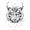 Moon Tiger tattoo design idea