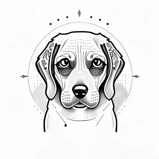 beagle and a simple man tattoo design idea