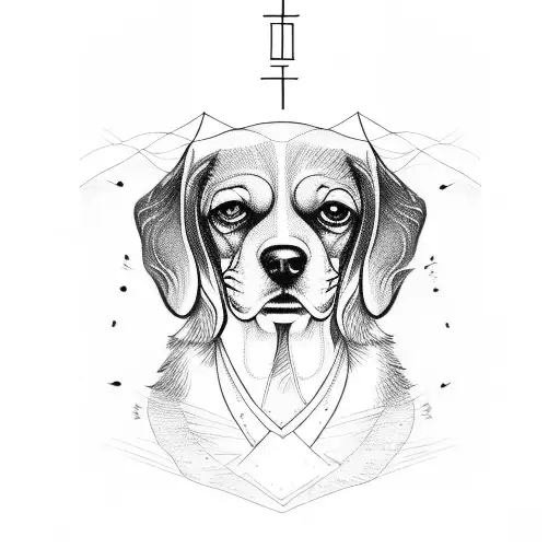 beagle and a simple man tattoo design idea