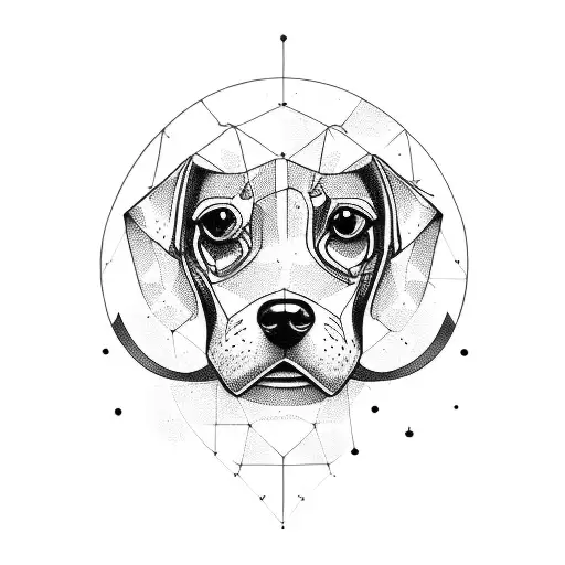 beagle and a simple man tattoo design idea