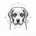 beagle and a simple man tattoo design idea