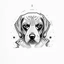 beagle and a simple man tattoo design idea