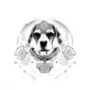 beagle tattoo design idea