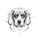 beagle and a simple man tattoo design idea