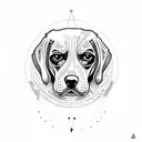 beagle and a simple man tattoo design idea