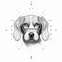 beagle and a simple man tattoo design idea