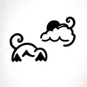 two faces with clouds overthink tattoo design idea