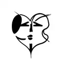 two faces with clouds overthink tattoo design idea