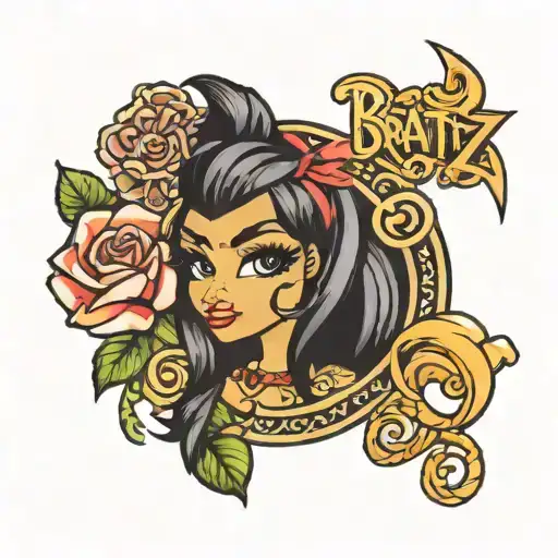 Bratz name Bratty tattoo design idea