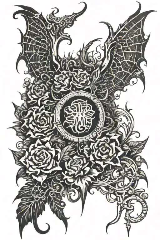 dark fantasy and mystical tattoo design idea