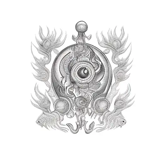 Ukrainian  fire tattoo design idea