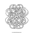 A minimalist design of a cat's paw print with celtic knotwork patterns and leaf accents tattoo design idea