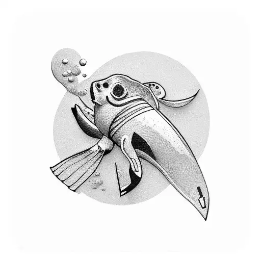 scuba diver  tattoo design idea