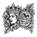 a king and queen crowns tattoo design idea