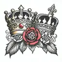 a king and queen crowns tattoo design idea