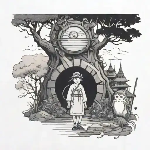 studio ghibli, boho tattoo design idea