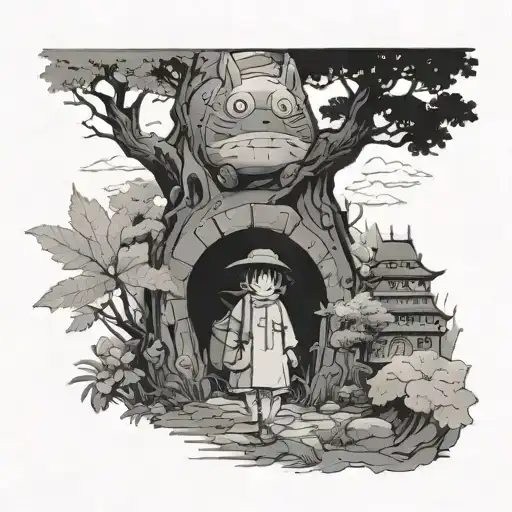 studio ghibli, boho tattoo design idea