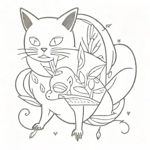 ghibli, boho, wacky tattoo design idea
