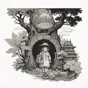 studio ghibli, boho tattoo design idea
