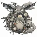 studio ghibli, boho tattoo design idea