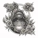 studio ghibli, boho tattoo design idea