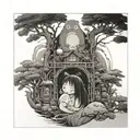 studio ghibli, boho tattoo design idea