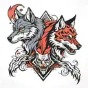 wolf and joker card tattoo design idea