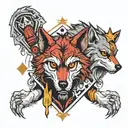 wolf and joker card tattoo design idea