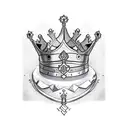 matching king and queen crowns tattoo design idea