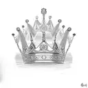 matching king and queen crowns tattoo design idea