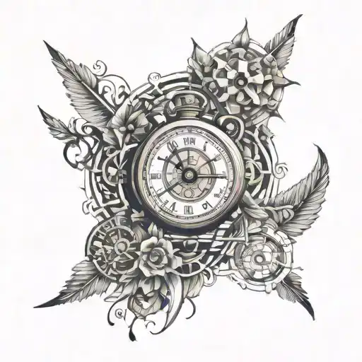 timeline related element tattoo design idea