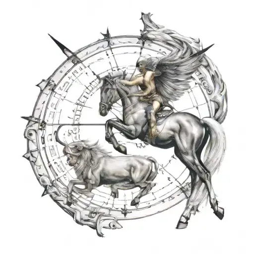      I want a tattoo with the zodiac signs Sagittarius and Cancer  tattoo design idea